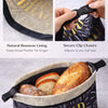 Beeswax bread bag with natural lining and clip closure for keeping homemade bread fresh