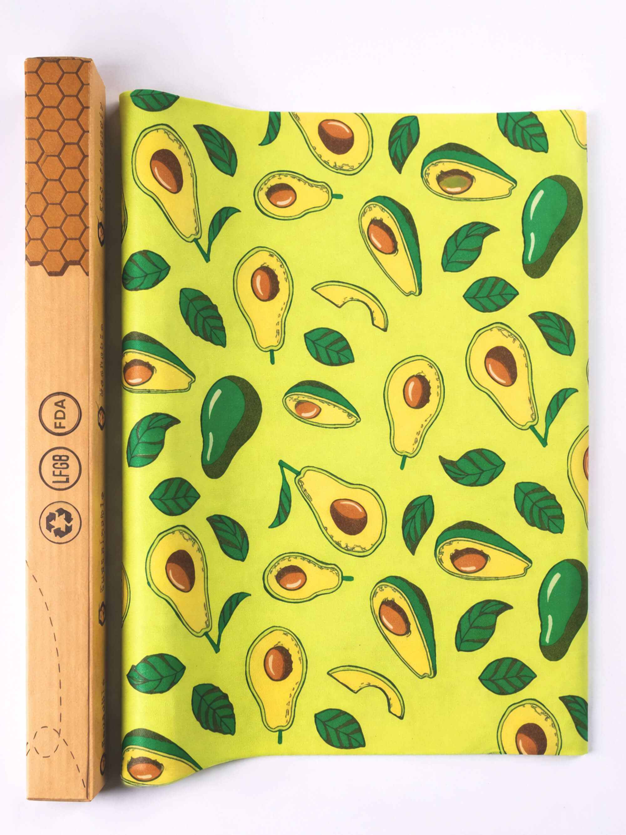 Avocado beeswax wrap roll 3 pack cut to size reusable food storage wrap