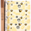 Honey bee beeswax wrap roll 3 pack cut to size reusable food wrap with bee pattern
