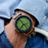 Bobo Bird Real Green Leaf Watch with Minimalist Display