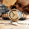 Bobo Bird Real Brown Leaf Watch with Roman Numeral Display