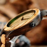 Bobo Bird Real Brown Leaf Watch with Roman Numeral Display