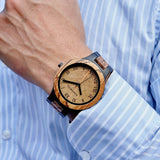 Bobo Bird Real Brown Leaf Watch with Roman Numeral Display
