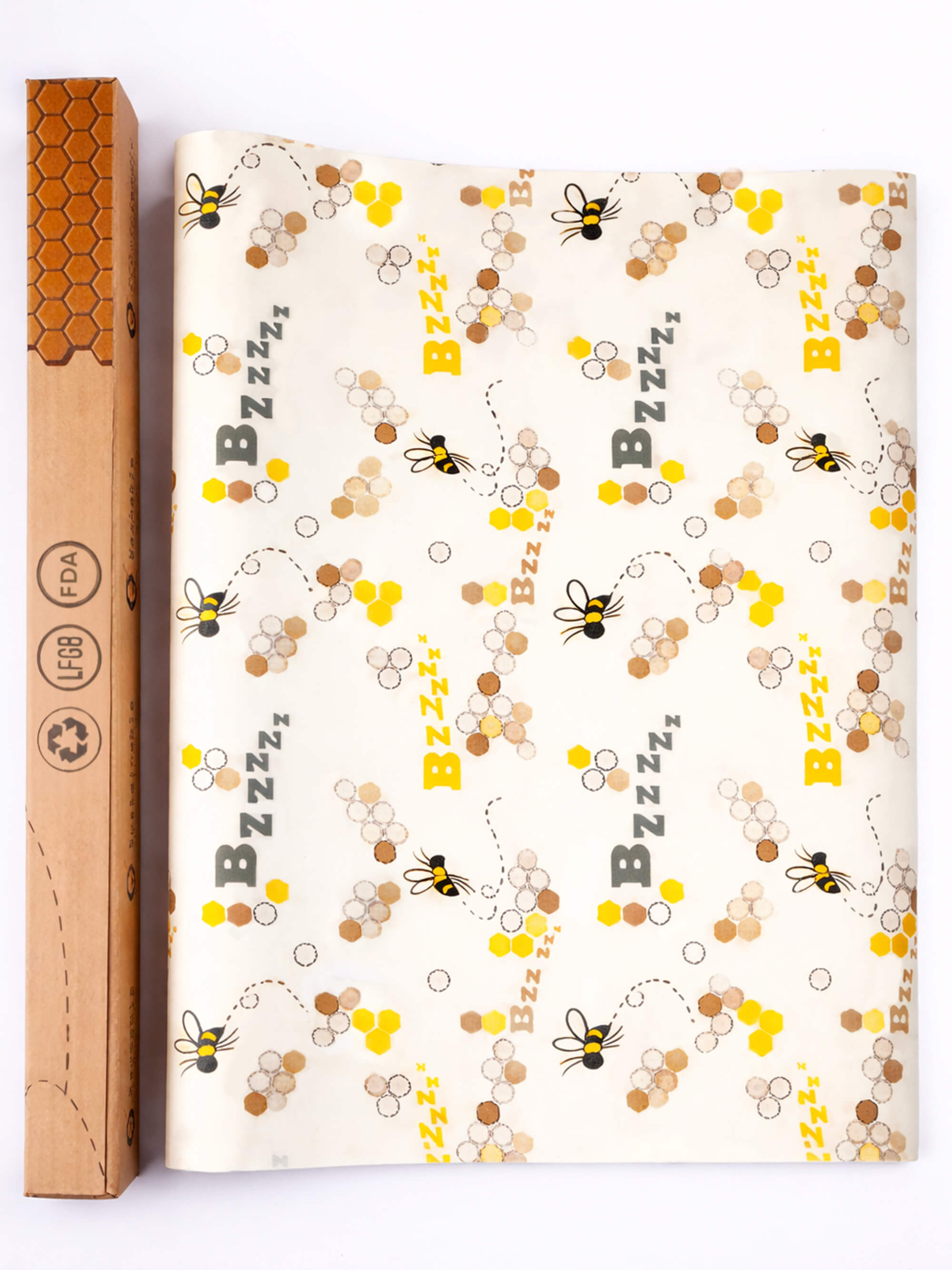 Honeycomb beeswax wrap roll 3 pack cut to size reusable beeswax food wrap