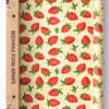 Strawberry beeswax wrap roll 3 pack cut to size eco food wrap on display
