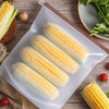 Reusable silicone freezer bag 4000ml storing sweetcorn and vegetables
