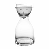 Contemporary Wide Clear Glass Water Jug With Cup (800ml)