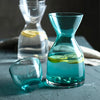 Contemporary Wide Green Glass Water Jug With Cup (800ml)