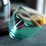 Contemporary Wide Green Glass Water Jug With Cup (800ml)