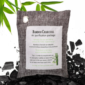 Natural Bamboo Charcoal Odour Eliminating Air Purifier Bag - Grey