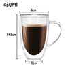 Double Wall Heat Resistant Borosilicate Glass Cup With Handle (450ml)