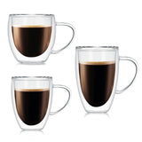 Double Wall Heat Resistant Borosilicate Glass Cup With Handle (250ml)