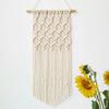 Macrame Handwoven Interlocked Diamond Mesh Tapestry