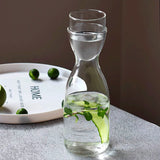 Contemporary Mono Glass Water Jug With Cup (750ml)