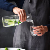 Contemporary Mono Glass Water Jug With Cup (750ml)