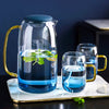 Nordic Blue Ombre Glass Teapot Set With 2 Cups