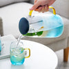 Nordic Blue Ombre Glass Teapot Set With 2 Cups
