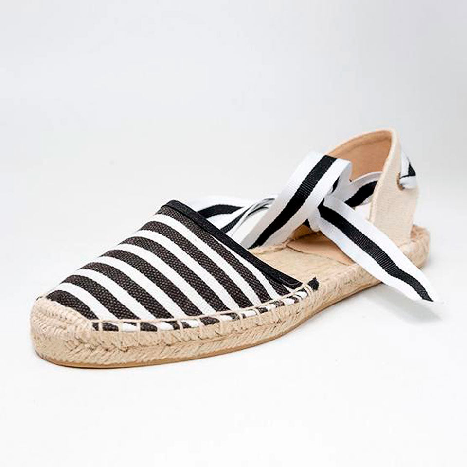 Espadrille Flat Canvas & Hemp Shoes (striped)