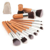 Natural Bamboo Cosmetic Makeup Brush Kit with Bag