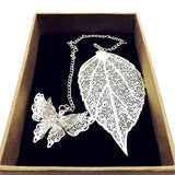 Kawaii Butterfly & Leaf Bookmark Chain with Eco-friendly Gift Box