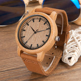 Bobo Bird Unisex Bamboo Quartz Crystal Watch