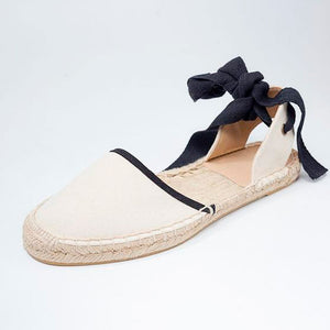 Espadrille Flat Canvas & Hemp Shoes (white)