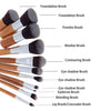 Natural Bamboo Cosmetic Makeup Brush Kit with Bag