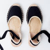 Espadrille Flat Canvas & Hemp Shoes (black)