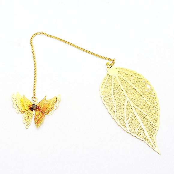 Kawaii Butterfly & Leaf Bookmark Chain with Eco-friendly Gift Box