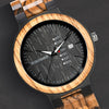 Bobo Bird Men's Zebra Wooden Watch with Black Bamboo Fascia