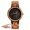 Bobo Bird Men's Zebra Wooden Watch with Black Bamboo Fascia