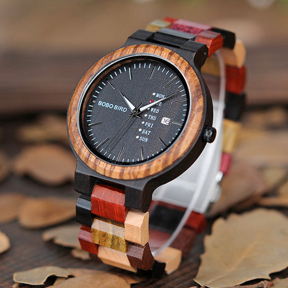 Bobo Bird Men's Colourful Handmade Wooden Watch