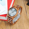 Bobo Bird Men's Luxury Wooden Quartz Watch with Chronograph (silver)