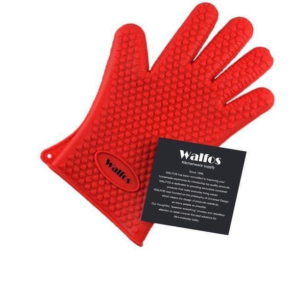 Cooking Gloves Walfos Bbq Gloves Silicone Heat-Resistant Oven