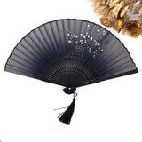 Vintage Chinese Spun Silk Bamboo Fan