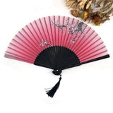 Vintage Chinese Spun Silk Bamboo Fan