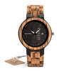 Bobo Bird Men's Zebra Wooden Watch with Black Bamboo Fascia